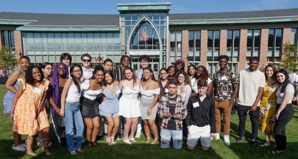 group of students in front of slavin